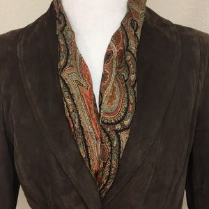 Escada Brown Goat Leather Blazer
